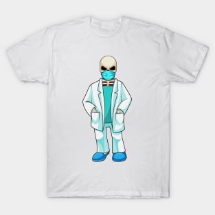 Skeleton as Doctor with Face mask T-Shirt